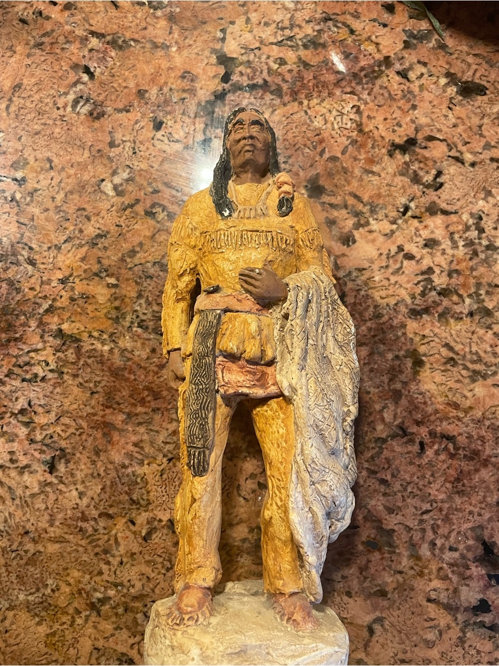 Ceramic-Native American Figurine Sculpture - Unknown Brand 9 1/2 inches tall